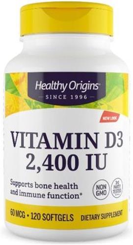 Vitamine D3 2400 IE (120 Softgels) - Healthy Origins