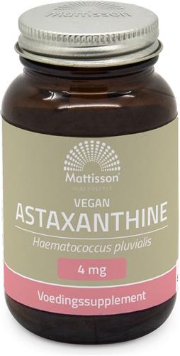 Mattisson - Astaxanthine Nataxtin 4mg - Donkerrode Kleurstof - Carotenoïde: Eencellige Bloedregenalg - Supplement voor Hart en Bloedvaten, Immuunsysteem, Huid, Spieren, Kraakbeen & Darmen - 60 capsules