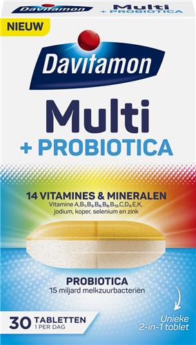 Davitamon Multi + Probiotica - Complete multivitamine met Probiotica - 30 tabletten