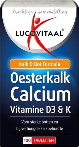 3x Lucovitaal Oesterkalk Calcium Vitamine D3 & K 100 tabletten