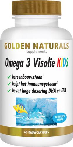 Golden Naturals Omega 3 Visolie KIDS (60 kauwcapsules)