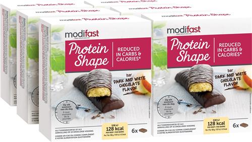 Modifast Protein Shape Reep Pure en Witte Chocolade - 6x6 stuks