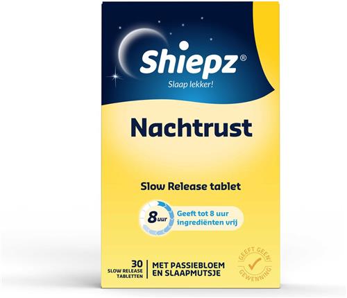 Shiepz Nachtrust 8 uur - Passiebloem ondersteunt het behoud van het natuurlijke slaapproces* - 30 tabletten