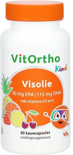 Vitortho Visolie 30 mg EPA - 115 mg DHA Kind 60 kauwtabletten