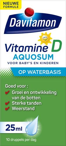 Davitamon vitamine D Aquosum – bevat vitamine D3 - vitamine D baby op waterbasis - 25 ml