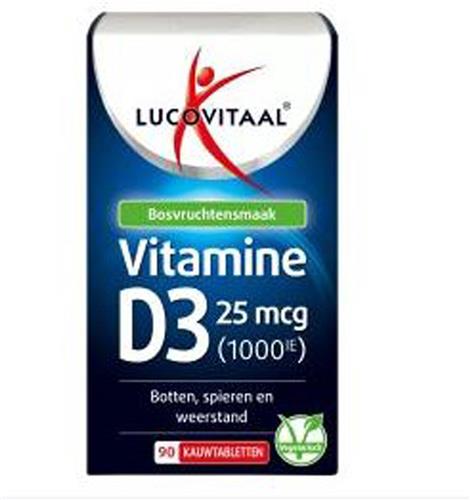 Lucovitaal Vitamine D3 25mcg Kauwtabletten