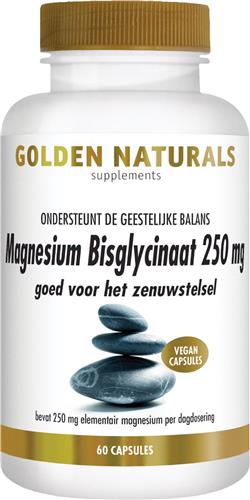 Golden Naturals Magnesium Bisglycinaat 250mg (60 veganistische capsules)