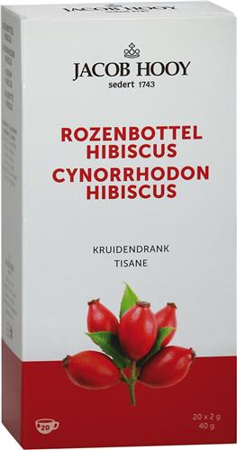 Jacob Hooy Rozenbottel hibiscus thee zakjes (20st)