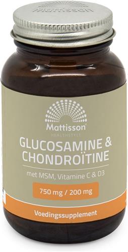 Mattisson - Glucosamine Chondroïtine met MSM, Vitamine C & D3 - Supplement - 60 Tabletten