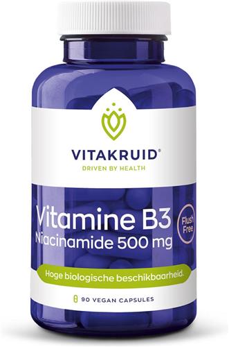 Vitakruid Vitamine b3 niacinamide 500 mg Voedingssuplement - 90 vega capsules