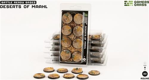 Deserts of Maahl Bases Pre-Painted (8x 32mm Round)