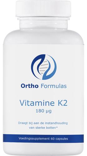 Vitamine K2 - 180 mcg - 60 capsules - MK-7 - menaquinon - opname calcium - botontwikkeling