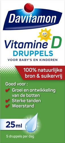 Davitamon Vitamine D Druppels - Vitamine D olie voor baby’s en kinderen - met zonnebloemolie - 100% natuurlijk