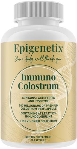 Epigenetix - Immuno Colostrum - 60 capsules - Boost het immuunsysteem, natuurlijke bron van voedingsstoffen, hoge kwaliteit en zuiverheid