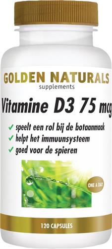 Golden Naturals Vitamine D3 75 mcg (120 softgel capsules)