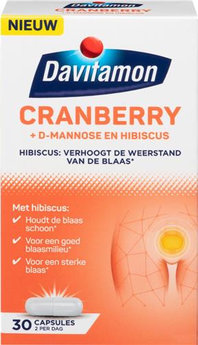 Davitamon Cranberry - Cranberry capsules met D-Mannose en Hibiscus- Voedingssupplement - 30 capsules