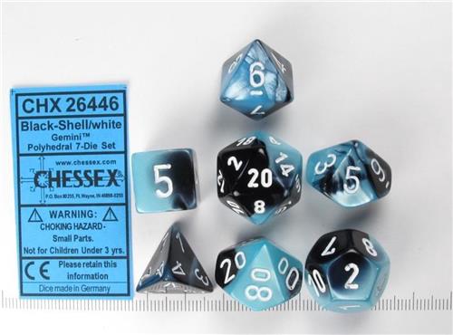 Gemini Polyhedral 7-Die Sets - Blue-Green W/Gold