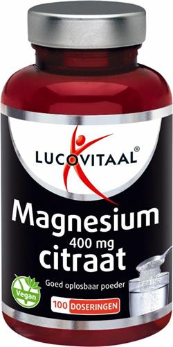 Lucovitaal - Magnesium - 400mg Citraat Poeder - 250 gr - 100 doseringen