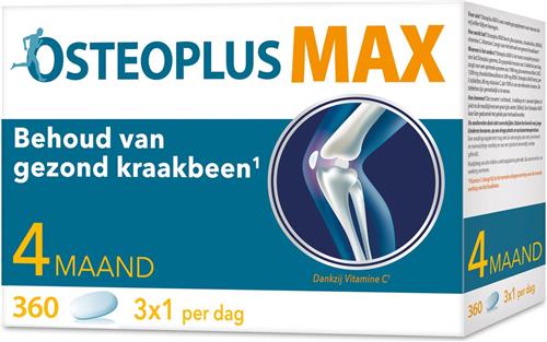 Osteoplus Tabletten Max Glucosamine, Chondroïtine, MSM en Vitamine C - Voor Gezond Kraakbeen – 360 tabletten