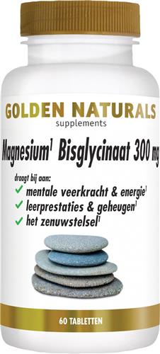 Golden Naturals Magnesium Bisglycinaat 300mg (60 veganistische tabletten)