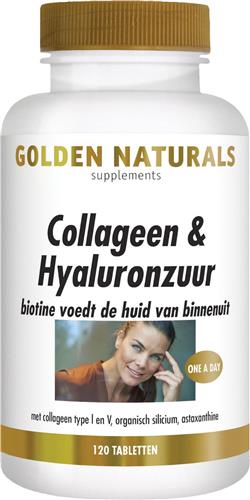 Golden Naturals Beauty Collageen & Hyaluronzuur (120 tabletten)