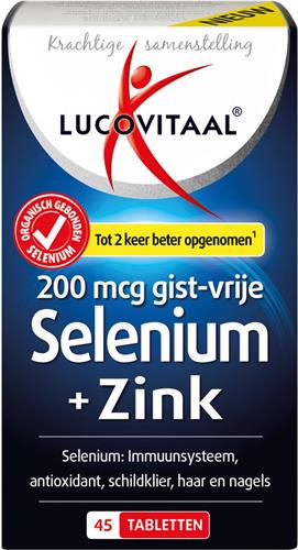 Lucovitaal Selenium Zink tabletten Supplement - 45 tabletten