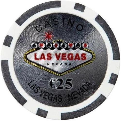 Las Vegas Poker Chips 25,- zwart (25 stuks)-pokerchips-pokerfiches-ABS chips-pokerspel-pokerset-poker set