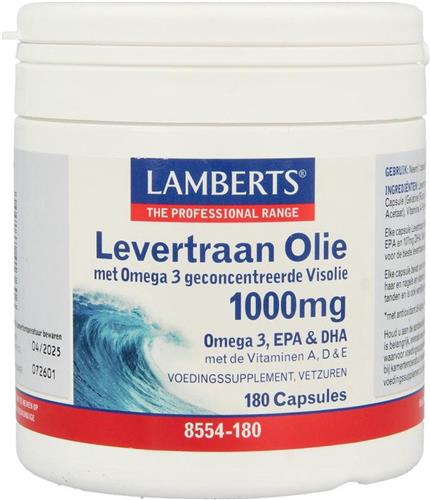 Lamberts Levertraanolie 1000 mg 180 capsules