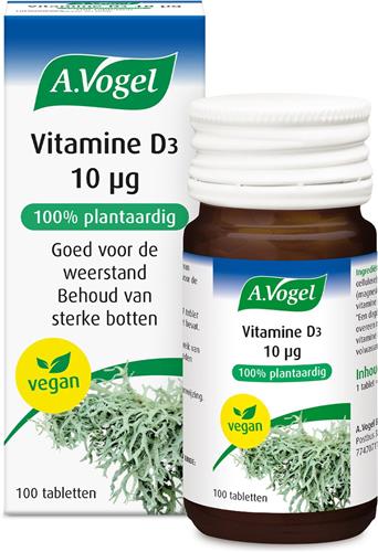 A.Vogel Vitamine D3 10 µg tabletten - Bevat vitamine D3 dat helpt bij het behoud van sterke botten en de weerstand ondersteunt. - 100 st