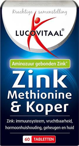 Lucovitaal Zink Methionine & Koper Voedingssupplement - 60 tabletten