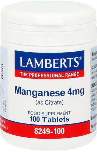 Lamberts Mangaan (manganese) 4mg (100tb)