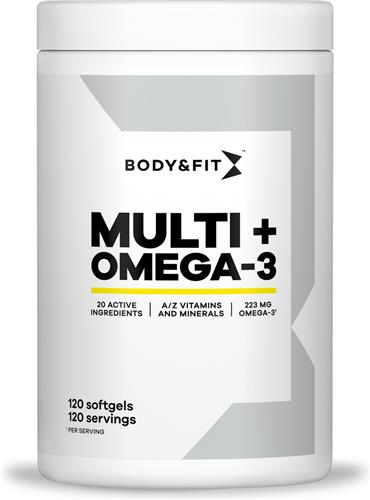 Body & Fit Multi + Omega 3 - Complete Multivitamine - Vitamine / Mineralen / Omega 3 - 120 Capsules (4 maanden)