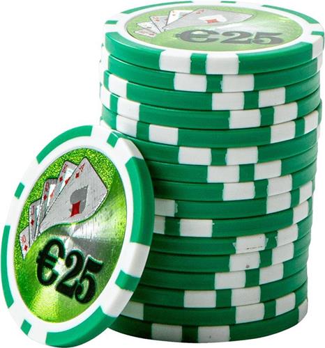 ABS Cashgame Poker Chips 25 groen (25 stuks)- pokerchips - pokerfiches - ABS chips - pokerspel - pokerset - poker set