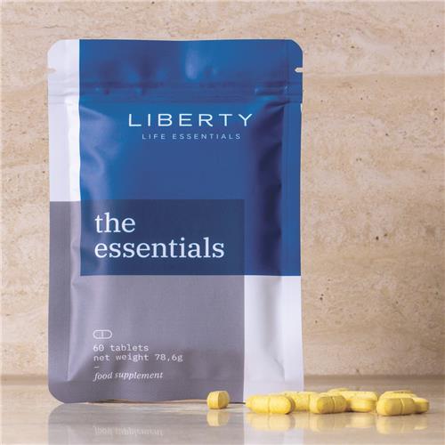 Liberty - The Essentials (pouch/navul) - Multi-vitamine 2.0 voor de moderne man - Optimaal gedoseerd - Alle essentiële vitamines & mineralen/Bamboe Silica/Curcumine (C3 Compex)/Piperine (BioPerine)/Rutine/Taurine /Inositol/Betaïne/Jodium/UtraMag