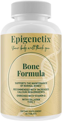 Epigenetix - Bone Formula - 60 tablets - Uitgebreide combinatie van essentiële vitamines en mineralen voor ondersteuning van de botten, met vitamine K2, D3, Magnesium, Calcium, Mangaan, Zink, Bamboe & Collageen