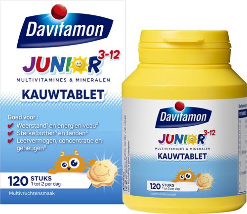 Davitamon Junior 3+ Kauwvitamines - Multifruit - 120 tabletten