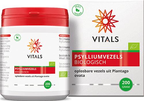 Vitals - Psylliumvezels - 200 gram - biologisch - oplosbare vezels uit Plantago ovata - NL-BIO-01