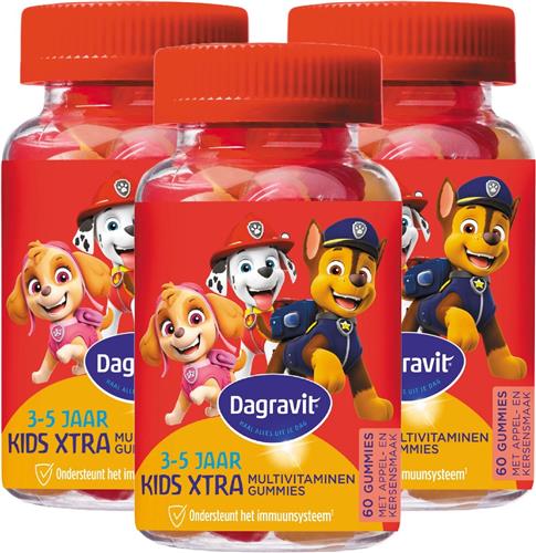 Dagravit Kids Xtra Paw Patrol - Vitaminen - Multivitaminen Kinderen - 60 gummies 3 pack