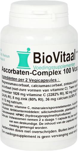 BioVitaal Ascorbaten-complex - 100 vegicaps - Vitamine C - Voedingssupplement