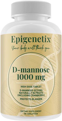 Epigenetix - D-Mannose 1000mg - 90 tablets - Hoog gedoseerd, krachtige ondersteuning voor de blaas & preventie van urineweginfecties