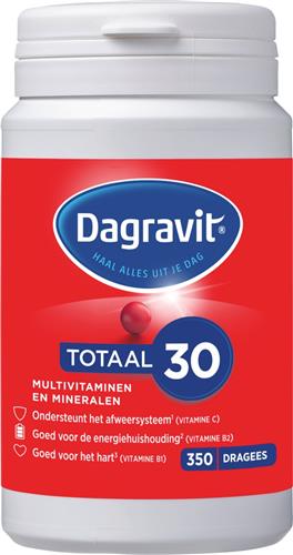 Dagravit Totaal 30 Multivitaminen - Vitaminen en mineralen - Ondersteunt de afweer van het lichaam (1) - 350 dragees