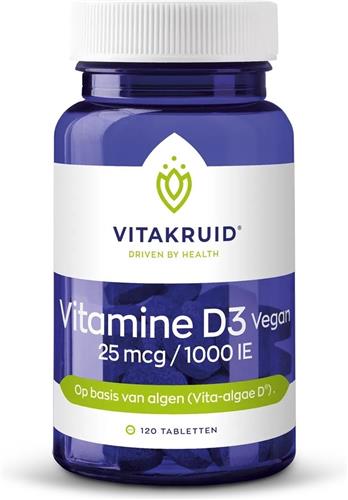 Vitakruid - Vegan Vitamine D3 25 mcg / 1000 IE - 120pcs