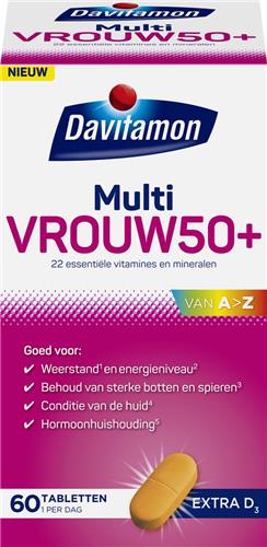 Davitamon Multi Vrouw 50+ - 22 essentiële vitamines en mineralen - 60 tabletten