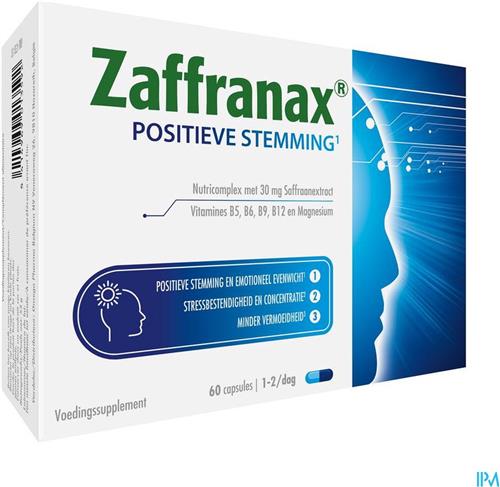 Zaffranax® Positieve Stemming 60 Capsules - Emotioneel (1), Stress (2), Vermoeidheid (3)