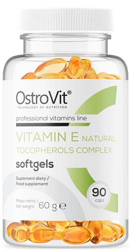 Vitaminen - Vitamin E - Natural Tocopherols Complex - 90 Softgels - OstroVit - Natuurlijke tocoferolen, Plantaardig squaleen, Fytosterol, Bèta-caroteen, Co-enzym Q10