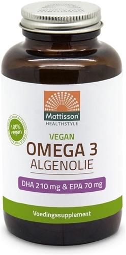 Mattisson - Vegan Algenolie Omega 3 - DHA 210mg & EPA 70mg - Vegan Voedingssupplement - 120 Capsules