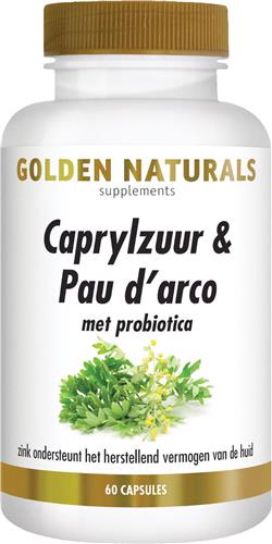 Golden Naturals Caprylzuur & Pau d'arco met probiotica (60 vegetarische capsules)