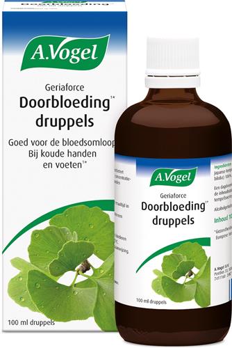 A.Vogel Geriaforce Doorbloeding druppels - Ginkgo biloba is goed voor de bloedsomloop en bij koude handen en voeten.* - 100 ml