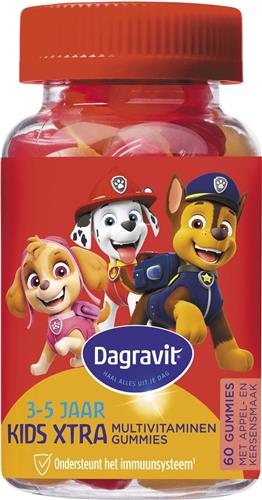 Dagravit Kids Paw Patrol 3-5 jaar multivitaminen - Vitamine C en mineraal zink dragen bij aan normaal functioneren van het immuunsysteem - 60 gummies