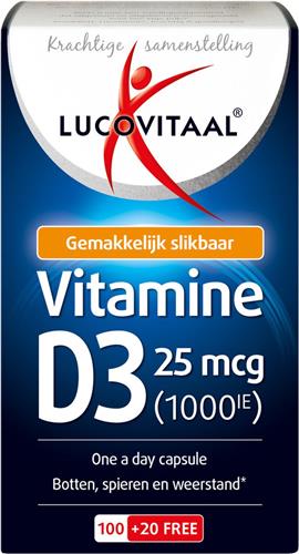 Lucovitaal Vitamine D3 25 microgram Voedingssupplement - 120 Capsules